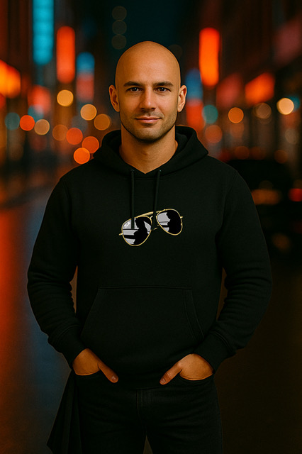 Hoodie black, Man Edition, Kiez Brille